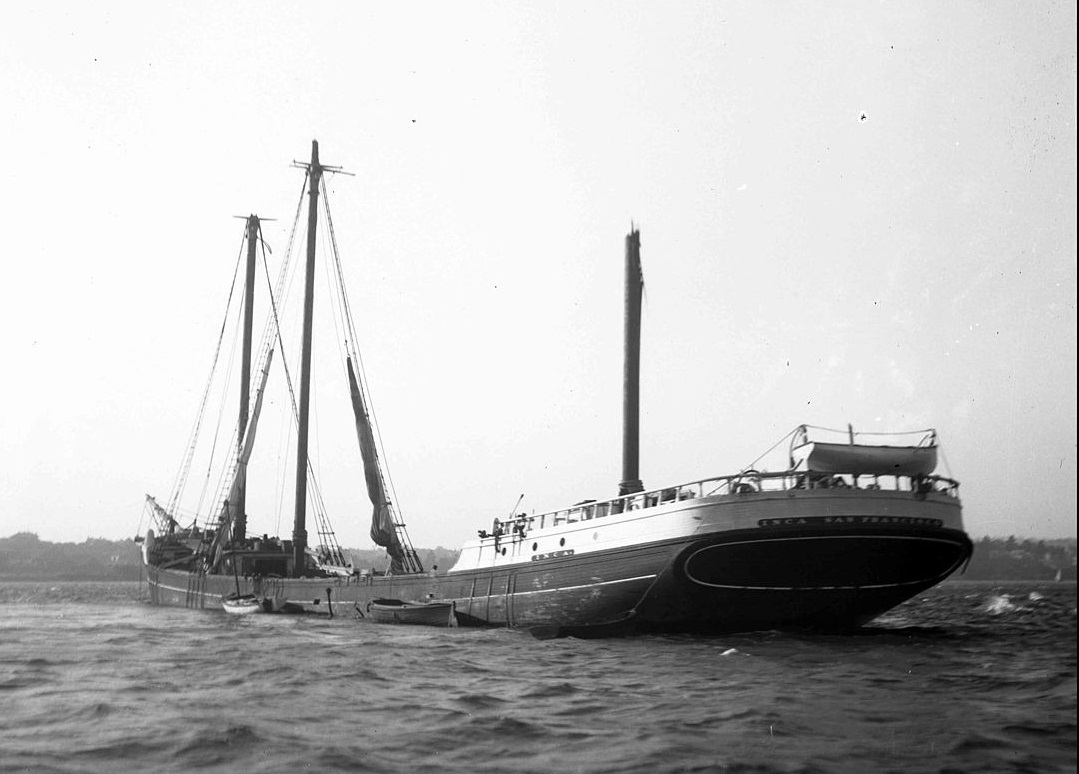 An old photograph of a dismasted schooner similar in size to the Cape Horn. (Australian National Maritime Museum) An old photograph of a dismasted schooner similar in size to the Cape Horn. (Australian National Maritime Museum)